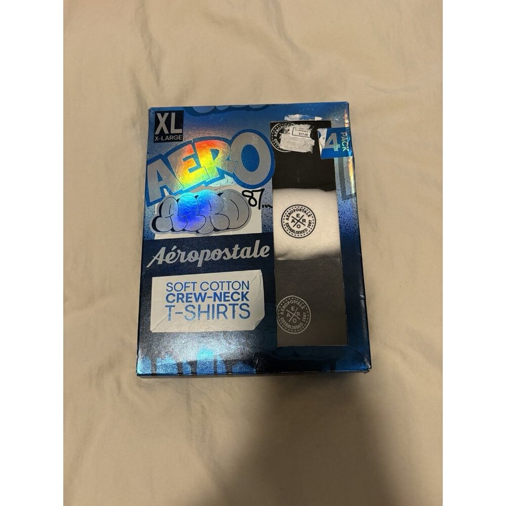 AEROPOSTALE MEN 4 SOFT COTTON MULTI CREW NECK T-SHIRT XL